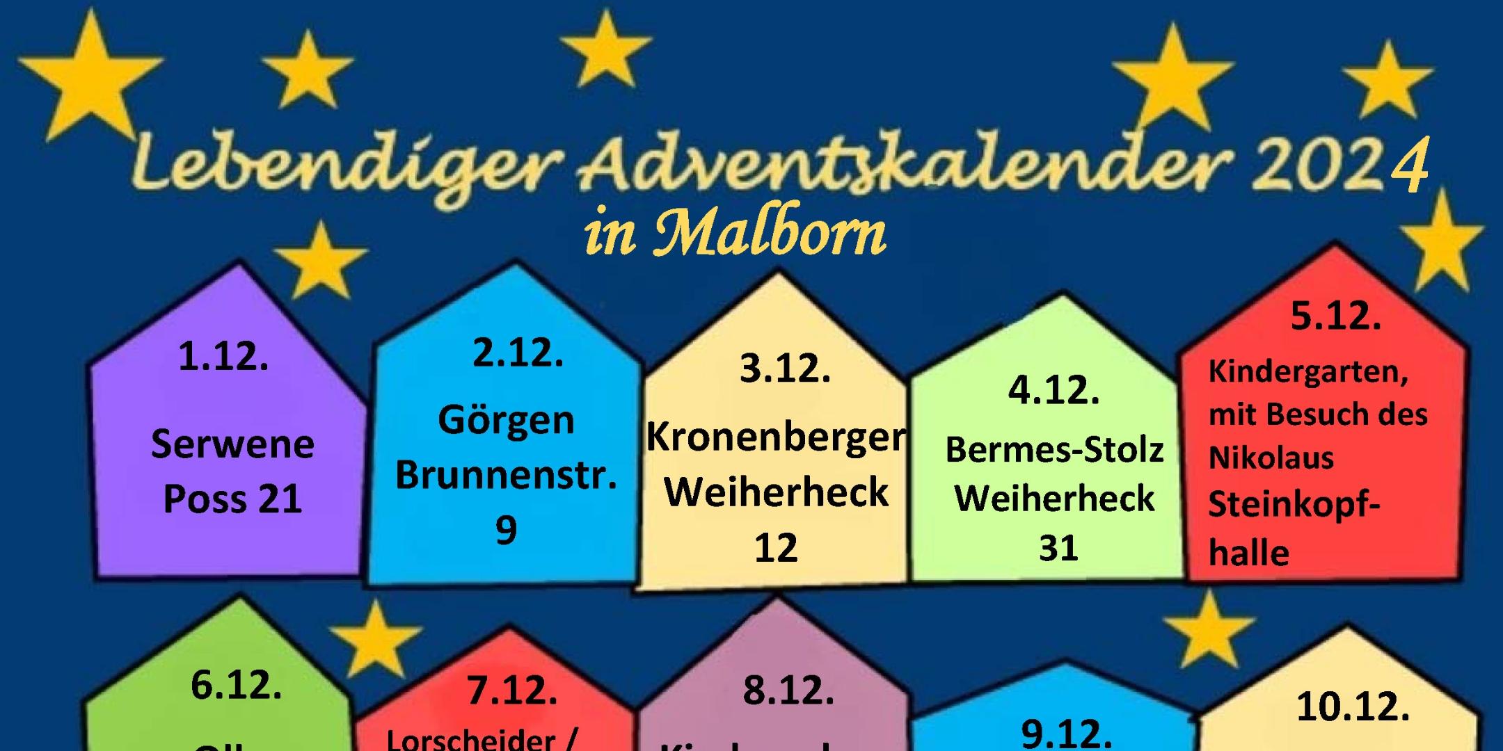 Lebendiger Adventskalender Malborn-2024_Teilnehmer Übersicht